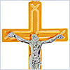 10K Yellow Gold Unisex Jesus Christ Cross Pendant - 24diamonds.com