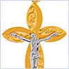 10K Yellow Gold Unisex Jesus Christ Cross Pendant - 24diamonds.com