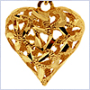 10K Yellow Gold Womens Heart Pendant - 24diamonds.com