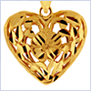 10K Yellow Gold Womens Heart Pendant - 24diamonds.com