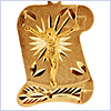 10K Yellow Gold Unisex Jesus Christ Pendant - 24diamonds.com