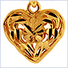 10K Yellow Gold Womens Heart Pendant - 24diamonds.com