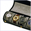 Orbita Verona 5 Black Leather Watch Travel Case - 24diamonds.com