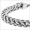 Polished Steel Mens Franco Jumbo Bracelet 10 Inches - 24diamonds.com