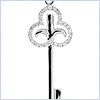 14K White Gold 0.24 ct Diamond Key Womens Pendant - 24diamonds.com
