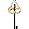 14K Yellow Gold 0.25 ct Diamond Key Womens Pendant - 24diamonds.com