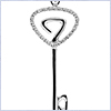 14K White Gold 0.22 ct Diamond Key Womens Pendant - 24diamonds.com