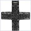 925 Sterling Silver 1.25 ct Diamond Mens Black Cross Pendant - 24diamonds.com