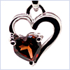 925 Sterling Silver 0.50 ct Garnet Womens Heart Pendant Necklace - 24diamonds.com