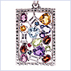 925 Sterling Silver 3.60 ct Multi Gemstone Womens Pendant Necklace - 24diamonds.com