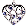 925 Sterling Silver 0.52 ct Tanzanite & Topaz Heart Pendant Necklace - 24diamonds.com