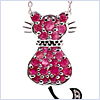 925 Sterling Silver 1.34 ct Ruby Womens Cat Pendant Necklace - 24diamonds.com