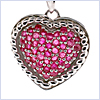 925 Sterling Silver 1.74 ct Ruby Womens Heart Pendant Necklace - 24diamonds.com