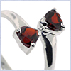 925 Sterling Silver 1.00 ct Garnet Hearts Womens Ring - 24diamonds.com
