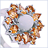 925 Sterling Silver 2.70 ct Opal & Citrine Womens Ring - 24diamonds.com
