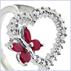 925 Sterling Silver 0.49 ct Ruby & Diamond Womens Ring - 24diamonds.com