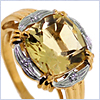 Gold Plated 925 Sterling Silver 4.10 ct Quartz & Topaz Womens Ring - 24diamonds.com