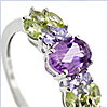 925 Sterling Silver 1.55 ct Multi-Gemstone Womens Ring - 24diamonds.com