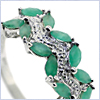 925 Sterling Silver 1.20 ct Emerald Womens Ring - 24diamonds.com