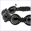 925 Sterling Silver Black Stone Bead Unisex Bracelet - 24diamonds.com