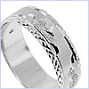 925 Sterling Silver Unisex Diamond Cut Pattern Wedding Band - 24diamonds.com