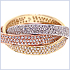 14K Three Tone Gold 1.56 ct Diamond Womens Ring - 24diamonds.com