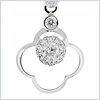 14K White Gold 0.42 ct Diamond Womens Flower Pendant - 24diamonds.com