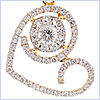 14K Yellow Gold 0.94 ct Diamond Womens Heart Pendant - 24diamonds.com