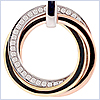 14K Three Tone Gold 0.34 ct Diamond Womens Pendant - 24diamonds.com