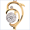 14K  Yellow Gold 0.58 ct Diamond Womens Dolphin Pendant - 24diamonds.com