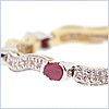 14K Two Tone Gold 1.00 ct Diamond Ruby Womens Bracelet 7 Inches - 24diamonds.com