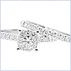 14K White Gold 0.90 ct Diamond Engagement Ring Set - 24diamonds.com