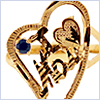 10K Yellow Gold Womens Mom Heart Ring - 24diamonds.com