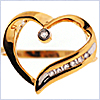 14K Yellow Gold 0.07 ct Diamond Womens Heart Ring - 24diamonds.com