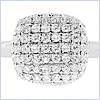 14K White Gold 0.95 ct Diamond Pave Womens Ring - 24diamonds.com