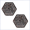 925 Sterling Silver 0.85 ct Diamond Mens Hexagon Stud Earrings - 24diamonds.com