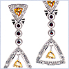 925 Sterling Silver 1.28 ct Multi-Gemstone Womens Dangling Earrings - 24diamonds.com