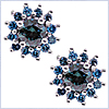 925 Sterling Silver 0.80 ct Blue Diamond Womens  Stud Earrings - 24diamonds.com