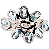 925 Sterling Silver 2.80 ct Blue Topaz Womens Flower Ring - 24diamonds.com