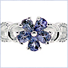 925 Sterling Silver 0.70 ct Tanzanite Womens Flower Ring - 24diamonds.com