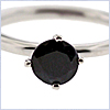925 Sterling Silver 1.10 ct Black Sapphire Solitare Womens Ring - 24diamonds.com