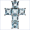 925 Sterling Silver 3.00 ct Blue Topaz Cross Pendant Necklace - 24diamonds.com