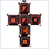 925 Sterling Silver 3.00 ct Garnet Cross Pendant Necklace - 24diamonds.com
