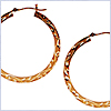 925 Sterling Silver with Gold Womens Hoop Earrings 1 1/2 Inches - 24diamonds.com