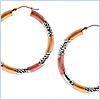 925 Sterling Silver with Gold Womens Hoop Earrings 1 3/4 Inches - 24diamonds.com