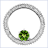 14K White Gold 1.32 ct Peridot Diamond Womens Pendant - 24diamonds.com