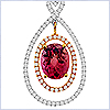 14K Two Tone Gold 2.93 ct Tourmaline Diamond Womens Pendant 14K Two Tone Gold 2.93 ct Tourmaline Diamond Womens Pendant - 24diamonds.com