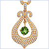 14K Yellow Gold 1.82 ct Diamond Peridot Womens Pendant - 24diamonds.com