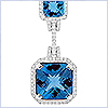 14K White Gold 9.79 ct Topaz Diamond Womens Pendant - 24diamonds.com