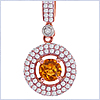 14K Rose Gold 1.07 ct Diamond Citrine Womens Pendant - 24diamonds.com